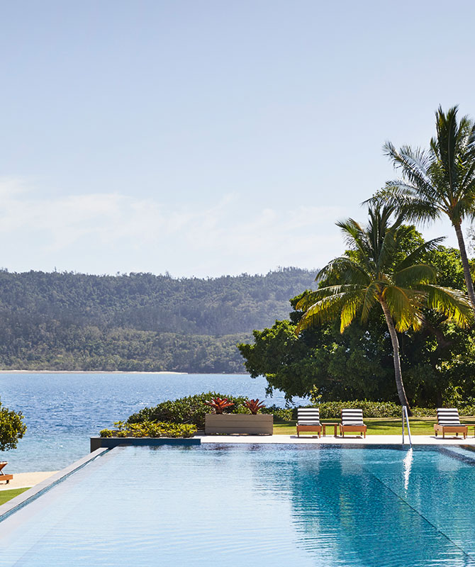 qualia resort Pebble Beach pool and lounges Whitsundays