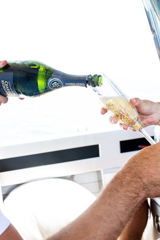 qualia aerial of Whitsunday Island showing qualia Atomic approaching Whitehaven Beach