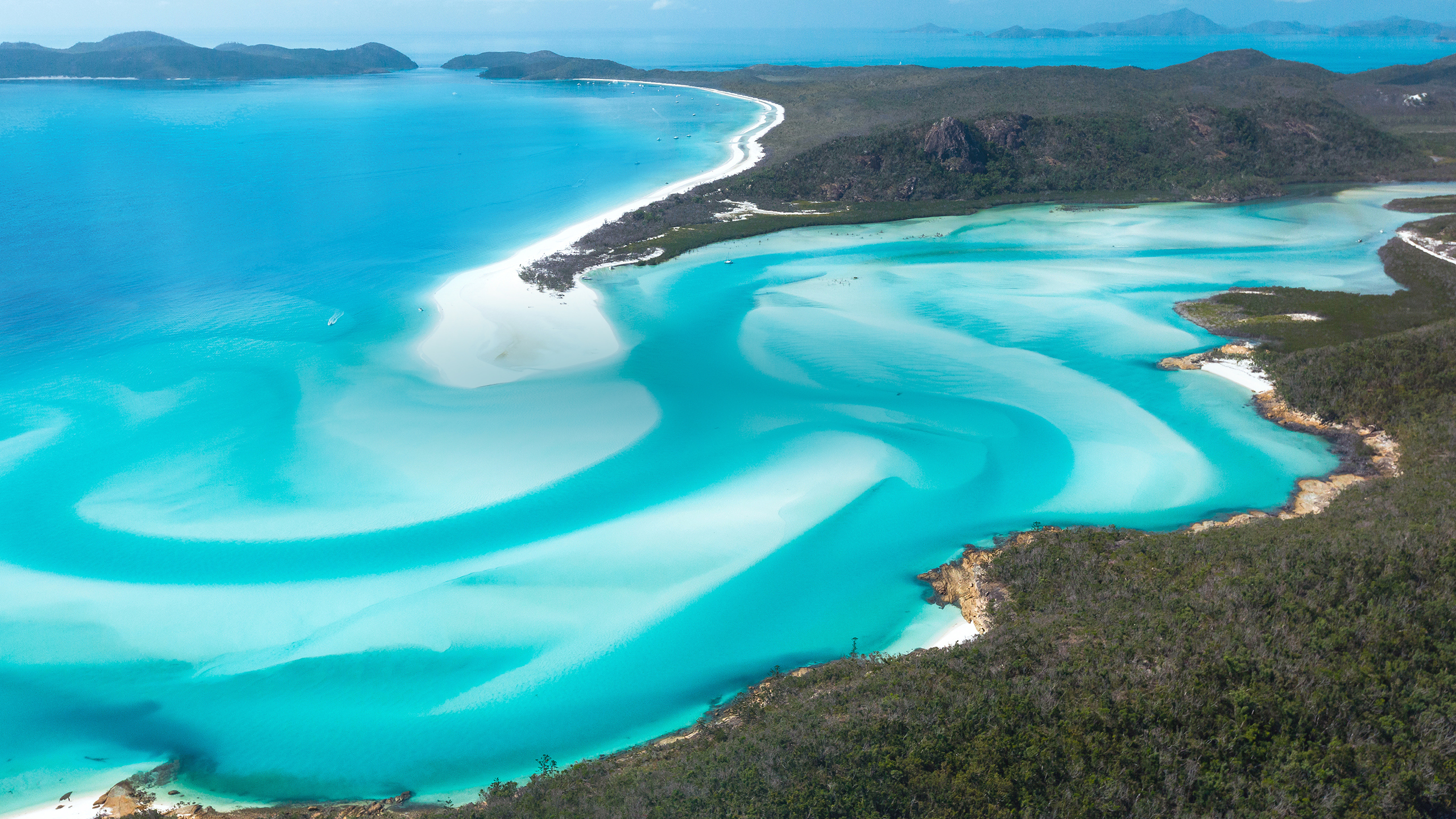 qualia aerial view during Whitehaven Beach tour of Whitehaven Beach on Whitsunday Island and surrounds